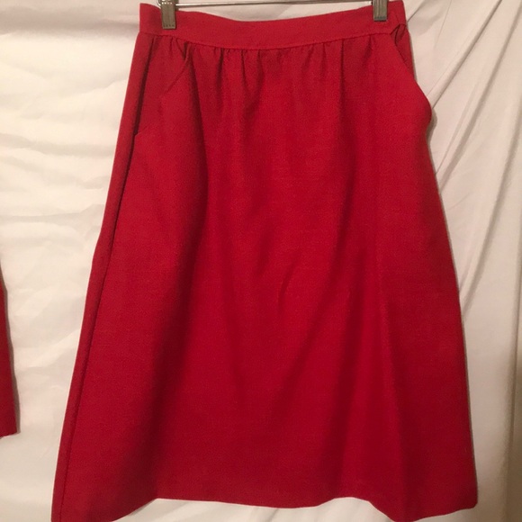 Red Blazer and Skirt Set - Picture 3 of 6